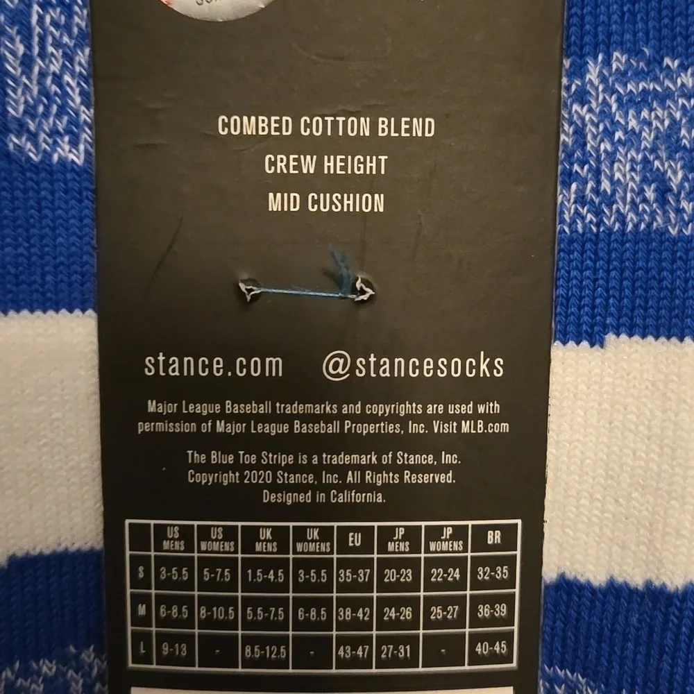 Stance Blue Texas Rangers Men's Socks, MLB, Size L 9-13 Combed Cotton Blend Crew